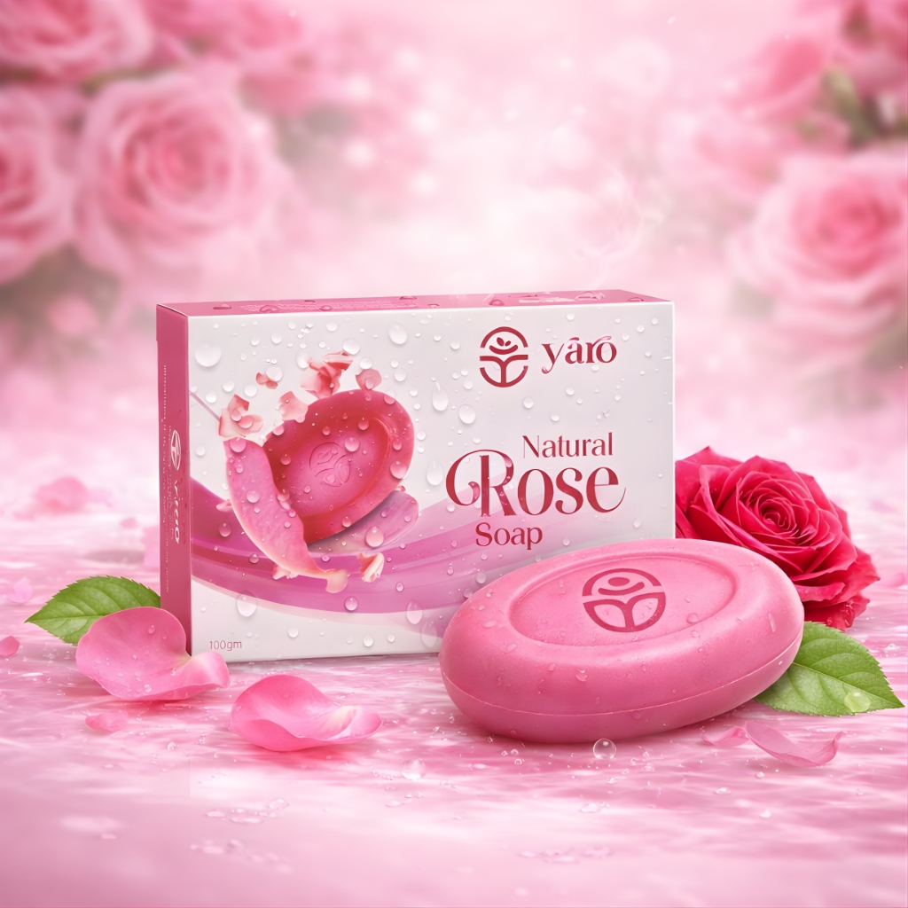 Natural Damask Rose Soap Bar with Box Packaging